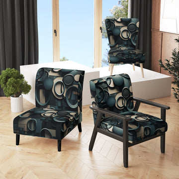 Teal Fragmented Forms - Modern Arm Chair